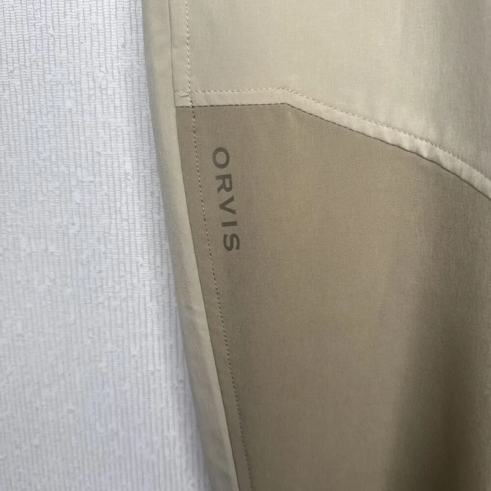 Orvis PRO LT Hunting Pants Mens 38x32 Tan Brown Nylon Lightweight Field Trousers